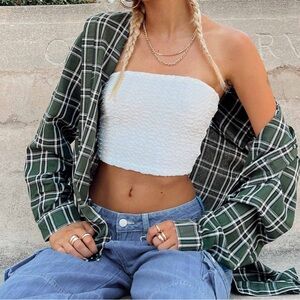 Princess Polly Nora Green Plaid Shirt